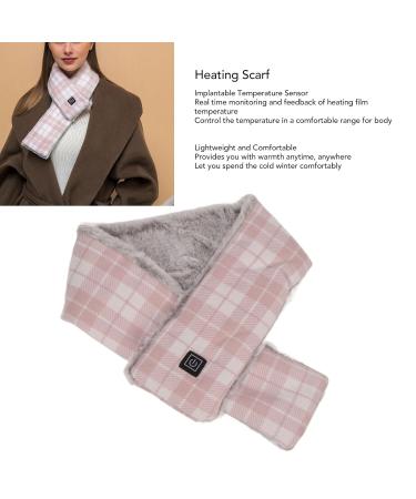 Heated Neck Wrap Scarf - Washable & Warm Heating Scarf for Outdoor Skiing | Skin-Friendly Pink Grid - Buy Online on GoSupps.com