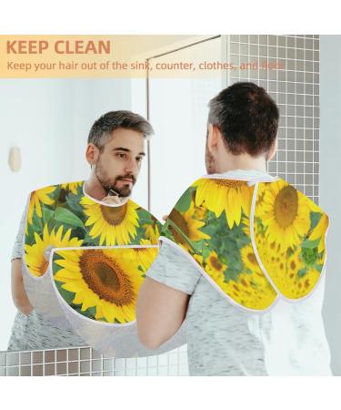 Shop Non-Stick Waterproof Beard Bib Apron for Men - Hair Catcher & Grooming Cloth - Sunflower Design - Buy Online on GoSupps.com