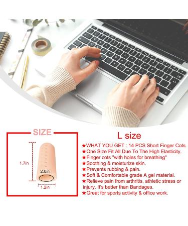 LATEX-FREE Gel Finger Cots (14 PCS) - Breathable Silicone Finger Protectors for Hand Eczema, Cracking, Arthritis, Trigger Finger - Buy Online on GoSupps.com