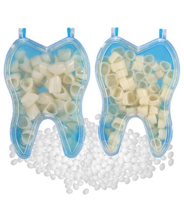 Temporary tooth cap crown veneer front and back front and molar teeth with dental repair thermal pearls cap filler for missing broken teeth (50 pieces of front teeth and 50 - Buy Online on GoSupps.com
