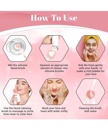 SNOYE Super Soft Silicone Facial Cleansing Brush for Sensitive Skin - Waterproof & Gentle exfoliation (Pink) - Buy Online on GoSupps.com
