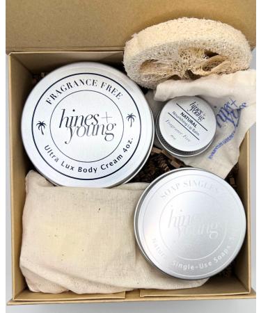 Hines+Young Natural Body Care Set | Fragrance Free Cream Lip Balm Soap Singles & Refill | Hydrate & Refresh | Ideal Gift for All Skin Types - Buy Online on GoSupps.com