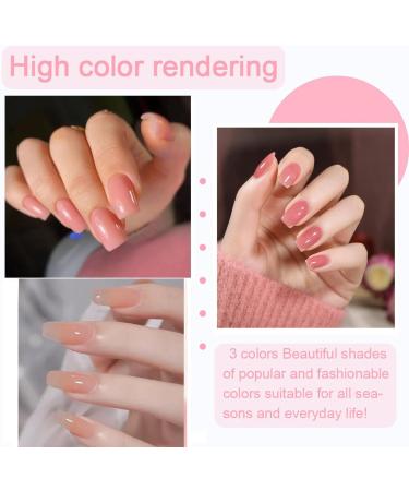 Rosarden Nail Polish Set - Nude Nail Varnish Set - 3Pcs Nude Pink Cherry Blossom Polish Quick Dry Nail Varnish Gift Set DIY Long Lasting Nail Art Home Nude Set - Buy Online on GoSupps.com