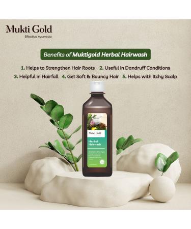 Axiom Ayurveda Mukti Gold Hairwash Shampoo 200 ml - Nourishing Ayurvedic Hair Care for Healthy Scalp & Hair - Buy Online on GoSupps.com