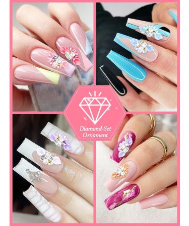 Kalolary 30pcs 3D Flower Nail Charms Rhinestones for Acrylic Nail Decorations - Nail Art Stud Accessories in 10 Colors - Buy Online on GoSupps.com