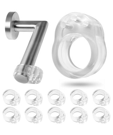 Door jack buffer 10 pack transparent 18 mm opening for round and square window and door clinking door jink protection against scratches on the wall and handle wall stop buffer elastic buffer door handle 1 C - 18 mm opening 10 x