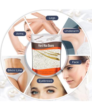 Leaflai 500g Professional Wax Beads Hard Wax Beads Full Body Premium Wax Melt and Apply To Skin Painless Gentle Hair Removal of Full Body Face & Bikini Line(Pearl) White - Buy Online on GoSupps.com