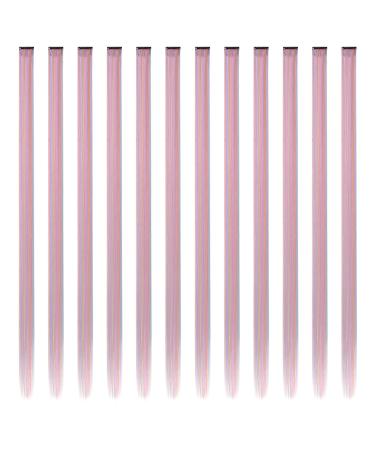 Fine Colored Hair Extensions - Clip-In Synthetic Parts for Women | 10 PCS Pink Blue & Violet Mix - Buy Online on GoSupps.com