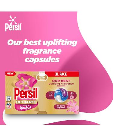 Persil Ultimate Touch of Comfort Washing Capsules laundry capsules in recyclable plastic-free packaging* for 14 days of uplifting fragrance 38 washes - Buy Online on GoSupps.com