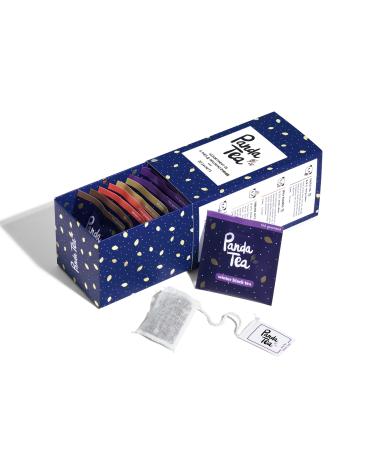 Panda Tea | Winter Selection Gift Box | Assortment of 4 Organic Teas and Infusions 100% Organic | 20 Muslin Bags
