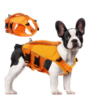 Asenku Dogs Wowers for Small Medium Large Dogs adjustable & ripstop Dog chimney with handle and reflective for boating swimming surfing with orange