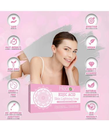 Healov Kojic Acid Soap for Face & Body - Natural Collagen & Kojic Acid Bar for Even Tone & Glowing Skin - 5.6oz - All Skin Types - Buy Online on GoSupps.com