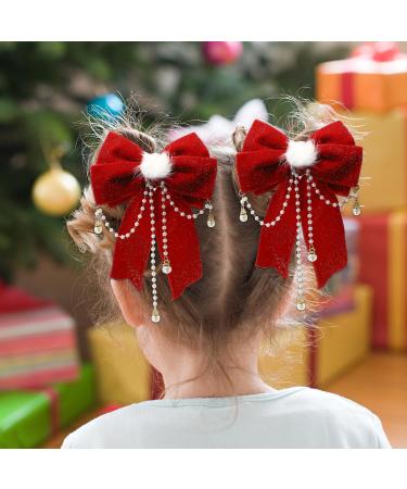 Bow Hair Clip Large Red Hair Bows Hair Barrette Clips for Women Glitter Pearl Bowknot Hairpin Vintage Velvet Barrettes Hair Styling Accessories for Women Girls Birthday Christmas Party Gifts Y7MQZZFJ - Buy Online on GoSupps.com