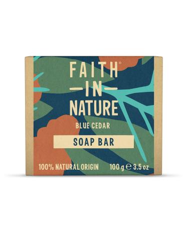 Faith In Nature Natural Blue Cedar Hand Soap Bar Uplifting Vegan & Cruelty Free No SLS or Parabens 100g blue cedar 100 g (Pack of 1)