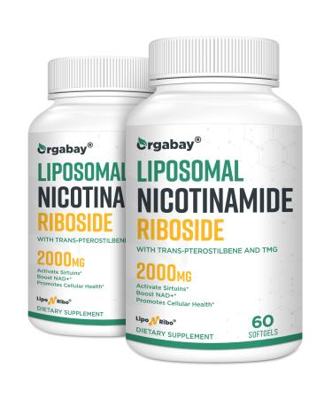 Liposomal Nicotinamide Riboside 2000 MG with TMG and Pterostilbene, Similar to NMN Supplements Boost NAD+, Support Healthy Aging ,120 Count 60 Count (Pack of 2)