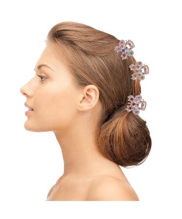 10PCS Rhinestone Hair Claw Jaw Clips - Crystal Metal Gripper for Women & Girls - Buy Online on GoSupps.com