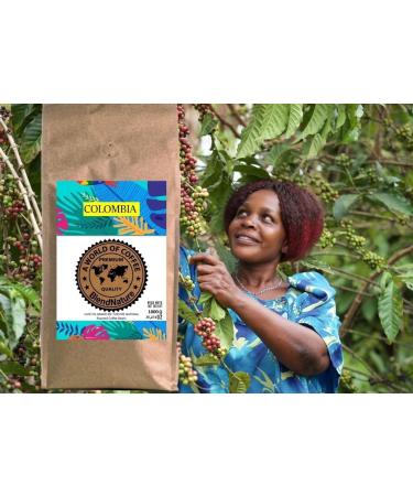 Coffee beans 1kg Natural 100% Arabica - Exclusive origin Colombia - Rated 82 points by the Specialty Coffee Association (SCA) - for its aromatic flavor and excellence - Buy Online on GoSupps.com