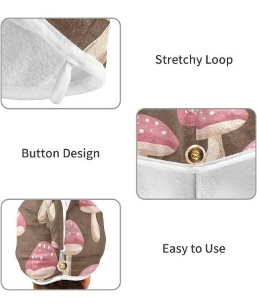 Super Absorbent Pink Mushrooms Hair Towel 2 Pack - Quick Dry Turbans for Women & Girls - Buy Online on GoSupps.com