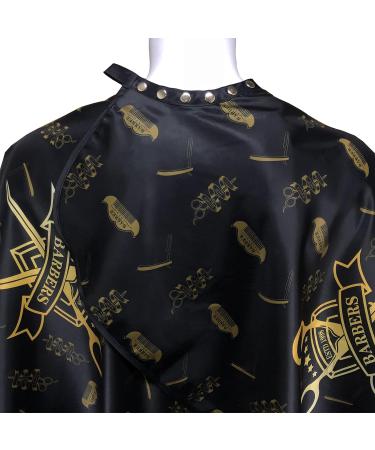 Professional Barber Capes for Men - Waterproof Hair Cutting Cape with Metal Snap Closure - Large 63 x 56 Black & Gold Salon Cape - Buy Online on GoSupps.com