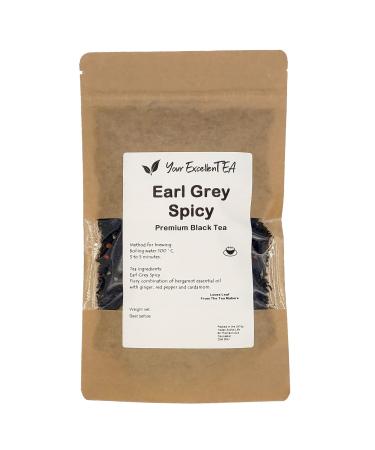 Earl Grey Spicy - Premium Black Loose Leaf Tea with Real Bergamot Oil in Resealable Pouch (200g)