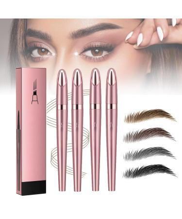 2024 New Magic Eyebrow Pencil 3D Waterproof Microblading Eyebrow Pen 4 Tip Microblade Eyebrow Pen Long-Lasting Natural Fine Stroke Eyebrow Pen (4pc)