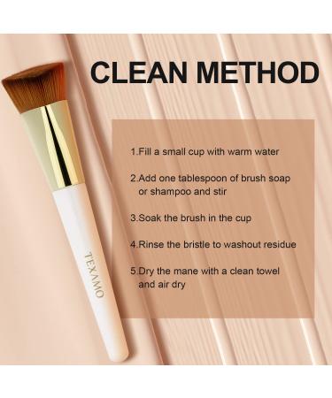 Shop TEXAMO White Jade Stone Foundation Brush - Perfect for Liquid Cream & Powder Blending | Flawless Makeup Brush International Shipping - Buy Online on GoSupps.com