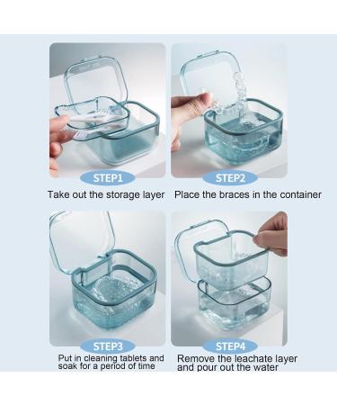 Retainer Cleaner Case & Prosthesis Bath - Leaf Proof Sporty Design Fits Dentures & Partial Dentures - Shop Internationally! - Buy Online on GoSupps.com