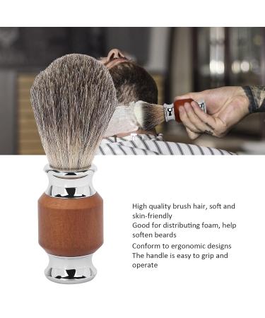 Professional Men's Beard Shaving Brush | Rubber Wood Handle | Facial Cleaning & Hair Shaving Tool - Perfect for Salons & Home Use - Buy Online on GoSupps.com