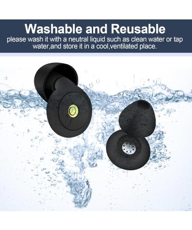 Ear Plugs for Sleeping | Comfortable Silicone Reusable Earplugs | Hearing Protection for Concerts Loud Music & Motorcycles | 20dB-25dB Noise Reduction | 8 Black Ear Tips - Buy Online on GoSupps.com