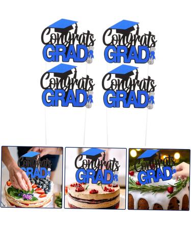 Artibetter 4pcs Graduation Row Cupcake Food Decorations Graduation Cupcake Toppers 2023 Appetizer Picks for Graduation Party 2023 Graduation Party Supplies Dessert Picks Make up Paper Blue 17X13.5CM - Buy Online on GoSupps.com