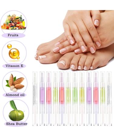 12PCS Cuticle Oil Pens Set | Nail Care Revitalizer with Natural Ingredients | Prevent Cracking | Soft Brush Tip | Mix Flavors - Buy Online on GoSupps.com