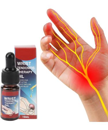 4 Bottles Wrist Tendonitis Oil 10ml - Fast Relief Massage Oil with Peppermint Arnica Eucalyptus Ginger & Turmeric - Buy Online on GoSupps.com