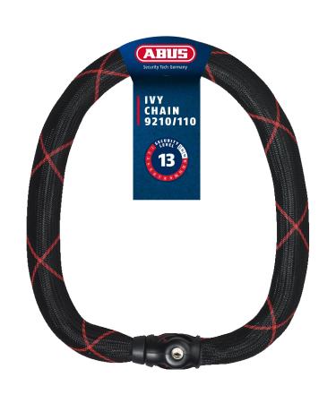 Abus chain lock Ivy Chain 9210-Bicycle lock made of hardened steel-10 mm thick chain-ABus security level 13 black 110 cm Ivy 9210 single