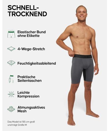 DANISH ENDURANCE Men's Compression Pants - Training Tights with Pocket (Pack of 2: Black & Grey) | International Shipping Available - Buy Online on GoSupps.com