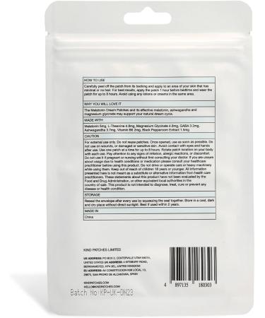 Kind Patches Melatonin Dream - Sleep Patches for Adults - Sleep Aid with Ashwagandha to Improve Rest - Overnight Release - 3 Pack 90 Pieces - Buy Online on GoSupps.com