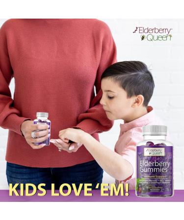 Elderberry Queen Organic Elderberry Gummies 60 ct - Immune Support Gummies with Vitamin C & Zinc - Elderberry Vitamin Gummies for Adults and Kids - Buy Online on GoSupps.com