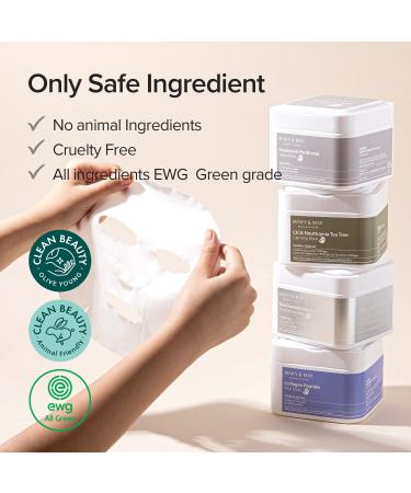 Mary & May Collagen Peptide Vital Mask 30ea | Korean Skin Care | Low Molecular Collagen Leaf Mask | Intensely Moisturizing | EEC Green - Buy Online on GoSupps.com