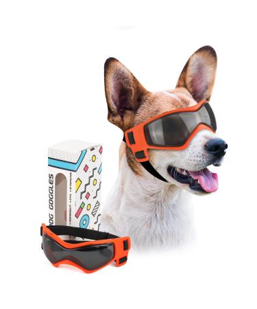 PETLESO Dog Goggles Dog Safety Goggles Dog Sunglasses Anti-UV Protection Eye Protection for Small/Medium Dogs Orange-1 - Buy Online on GoSupps.com