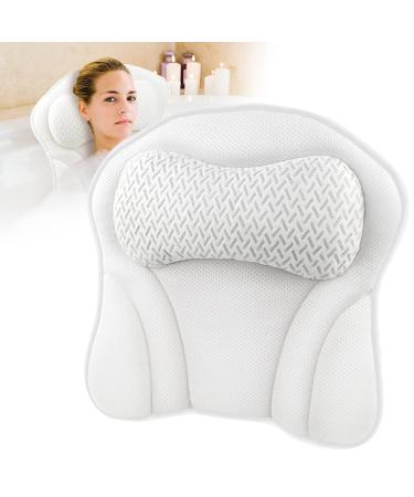 Bath Pillow for Tub Comfort Bathtub Pillow, Ergonomic Bath Pillows for Tub Neck and Back Support with 6 Suction Cups, Ultra-Soft 4D Air Mesh Design SPA Tub Bath Pillow for Women & Men 2021