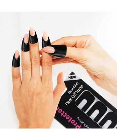 NOLITOY 100 Sheets Nail Polish Protector for Fingers U-shape Tape Polish Guards Nail Arts Peel Off Sticker Cuticle Protectors - Buy Online on GoSupps.com
