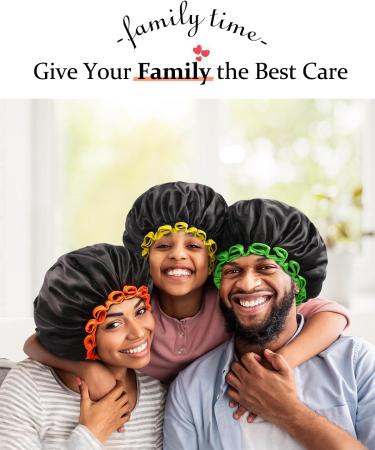 Kids Small Black Shower Cap | Double Layers Waterproof Bathing Hair Cap | Reusable & Comfortable | Non-fading & Stretchy Shower Hat | Pack of 1 Black + Orange - Buy Online on GoSupps.com