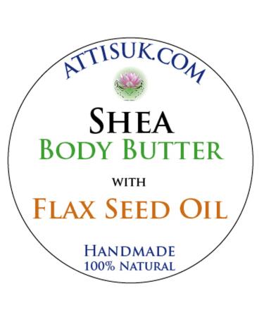 ATTIS Shea Body Butter with Flax Seed Oil | Vegan | with Rosemary Antioxidant | Deeply Moisturising | face Cream | Hand Cream | Natural | Handmade (100ml)