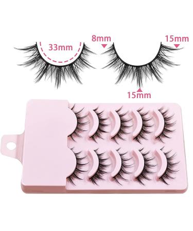 AUGENLI 15mm Japanese Style Wispy Eyelashes - Reusable 5Pair for Cosplay and Daily Wear - Buy Online on GoSupps.com