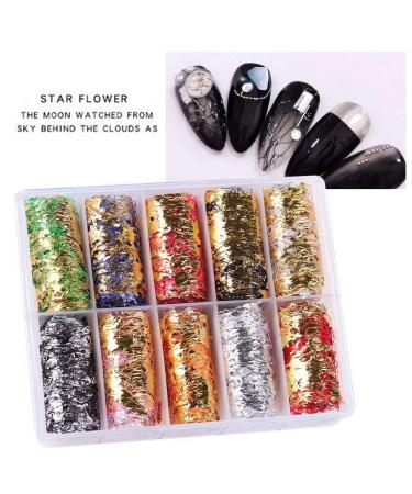 SUMAJU 10 Rolls Gold Silver Nail Foils Mesh Sticker Tape for DIY Nail Art Decorations - Buy Online on GoSupps.com