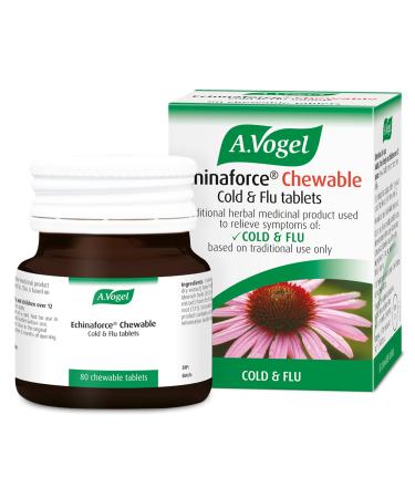 A.Vogel Echinaforce Chewable Cold & Flu Tablets | Relieve Cold & Flu Symptoms | Extracts of Fresh Echinacea | 80 Tablets 80 Count (Pack of 1)