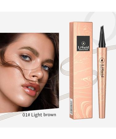 EONFAVE 3D Eyebrow Pencil Waterproof Eyebrow Pen Hair Drawing Microblading Eyebrow Pencil with 4 Fork Tips Long Lasting Define Very Natural Makeup - Buy Online on GoSupps.com