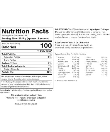 Biotics Reseach HYDROLYZED Collagen Protein Vanilla CR ME Dairy-Free Collagen Protein Powder from Bone Broth 21g Protein Non-GMO Gluten Free Easily Digested Delicious Vanilla Cr me Flavor. 28 oz - Buy Online on GoSupps.com