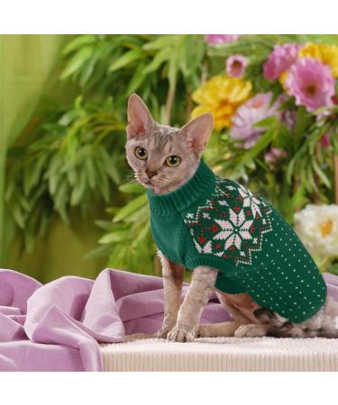 Katzinst Christmas Dog Sweater for Small Dogs | Fleece XS Sweater for French Bulldog Dachshund Chihuahua & Yorkshire Terrier | Green - Buy Online on GoSupps.com