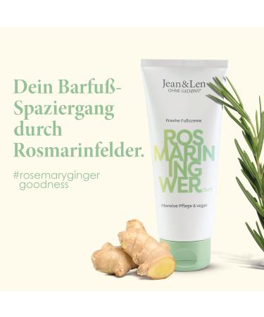 Jean & Len Freshe Foot Cream - Rosemary & Ginger | Vegan Paraben-Free Smooth & Hydrated Dry Feet - 100 ml - Buy Online on GoSupps.com