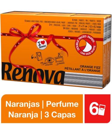 Buy RENOVA ORANGE FIZZ Pocket Tissues - 6 Packs (Pack of 2) | Premium Quality & International Shipping - Buy Online on GoSupps.com